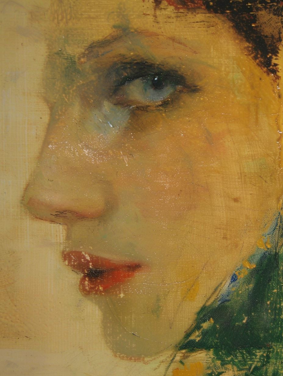 Ethereal Gaze in Golden Hues - Image 1