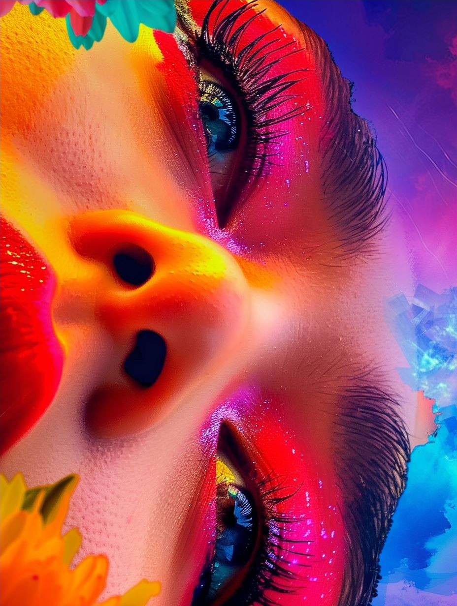 Neon Visions: A Surreal Beauty Collage - Image 4