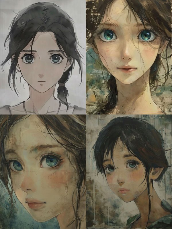Ethereal Gazes: Anime Portrait Study
