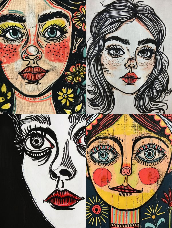 Bohemian Folk Art Portrait