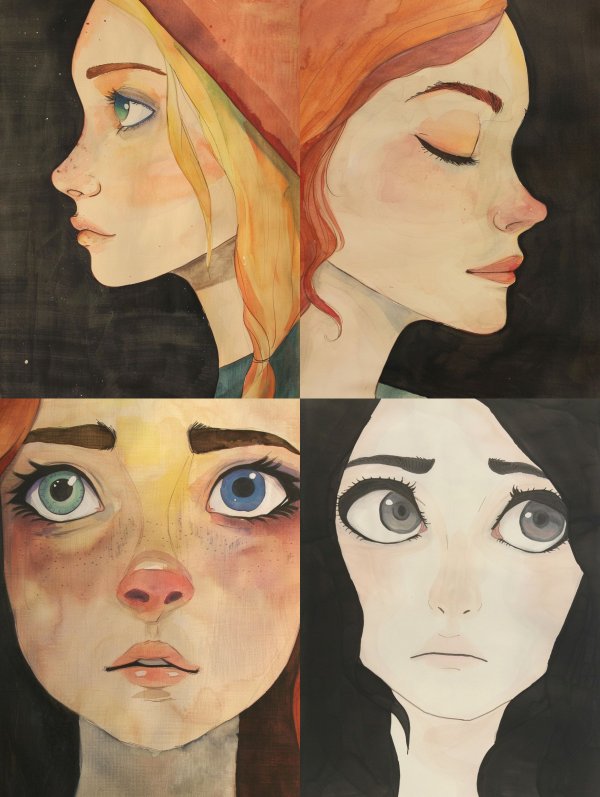 Emotional Portraits in Soft Watercolor