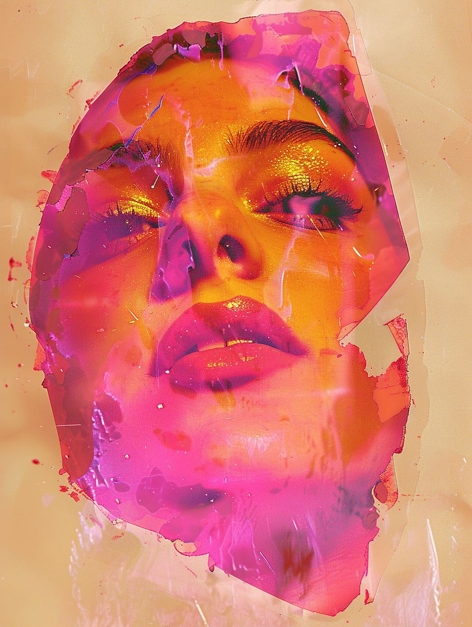 Neon Visions: A Surreal Portrait Study - Image 2