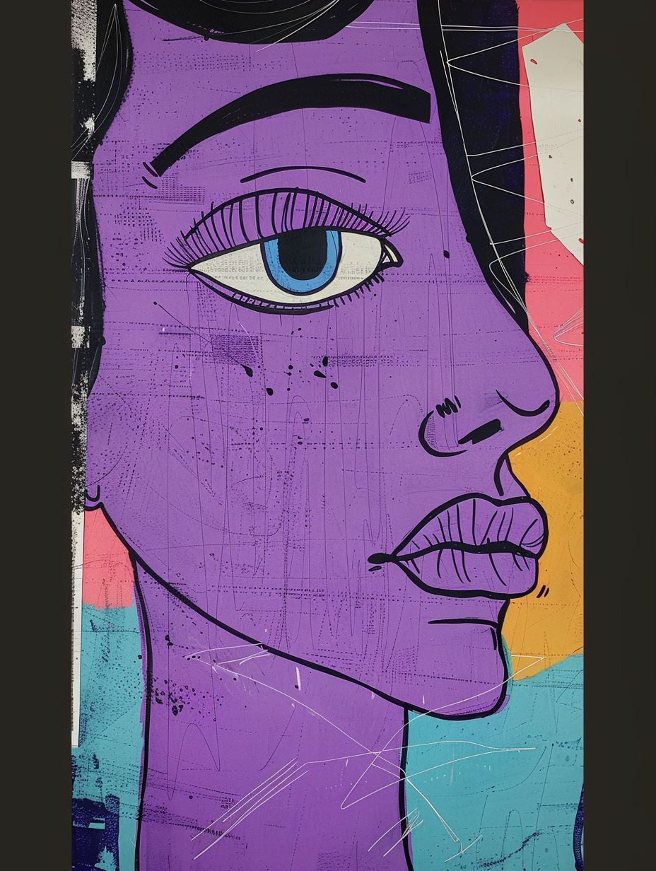 Abstract Purple Portrait Study - Image 3