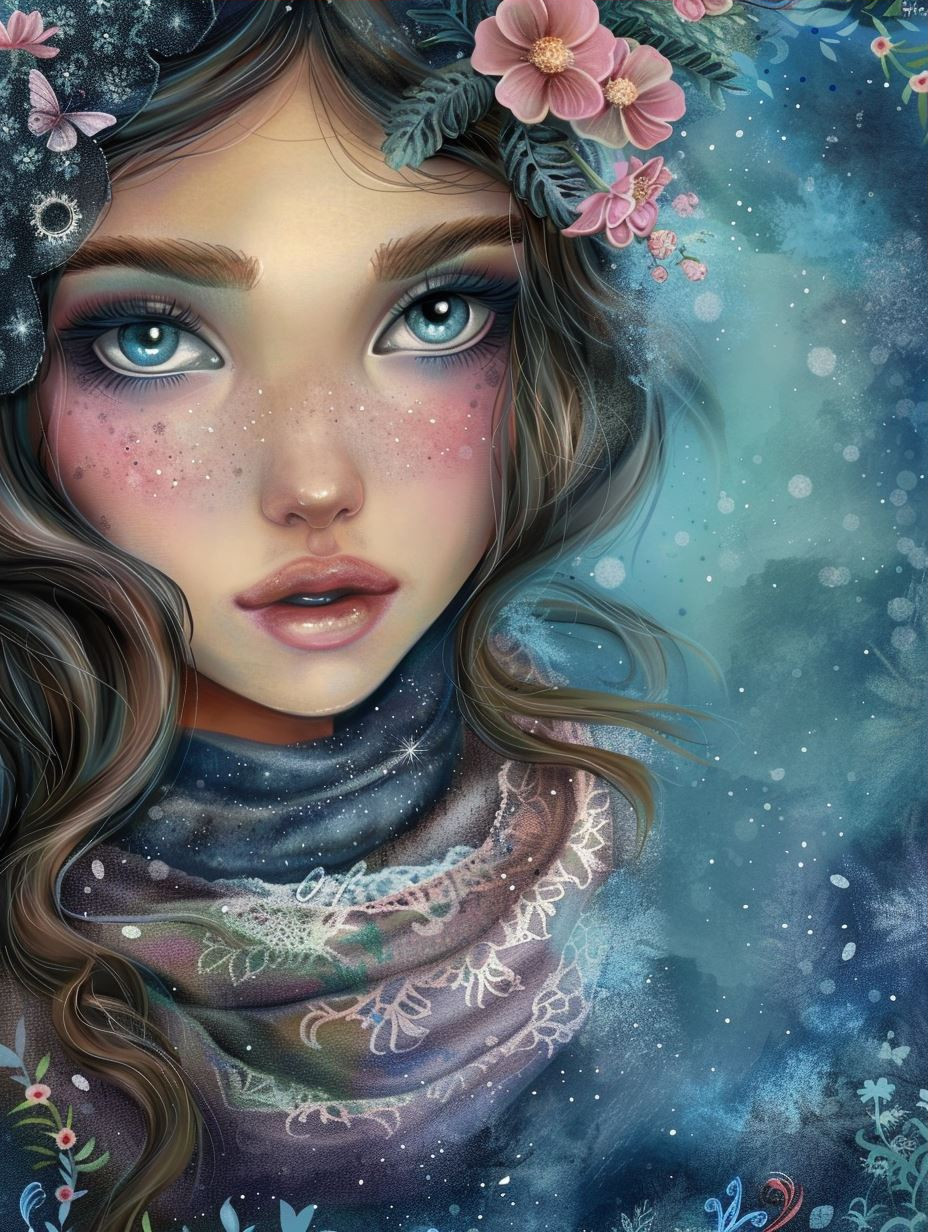 Floral Ethereal Portraits of Dreamy Blue-Eyed Maidens - Image 3