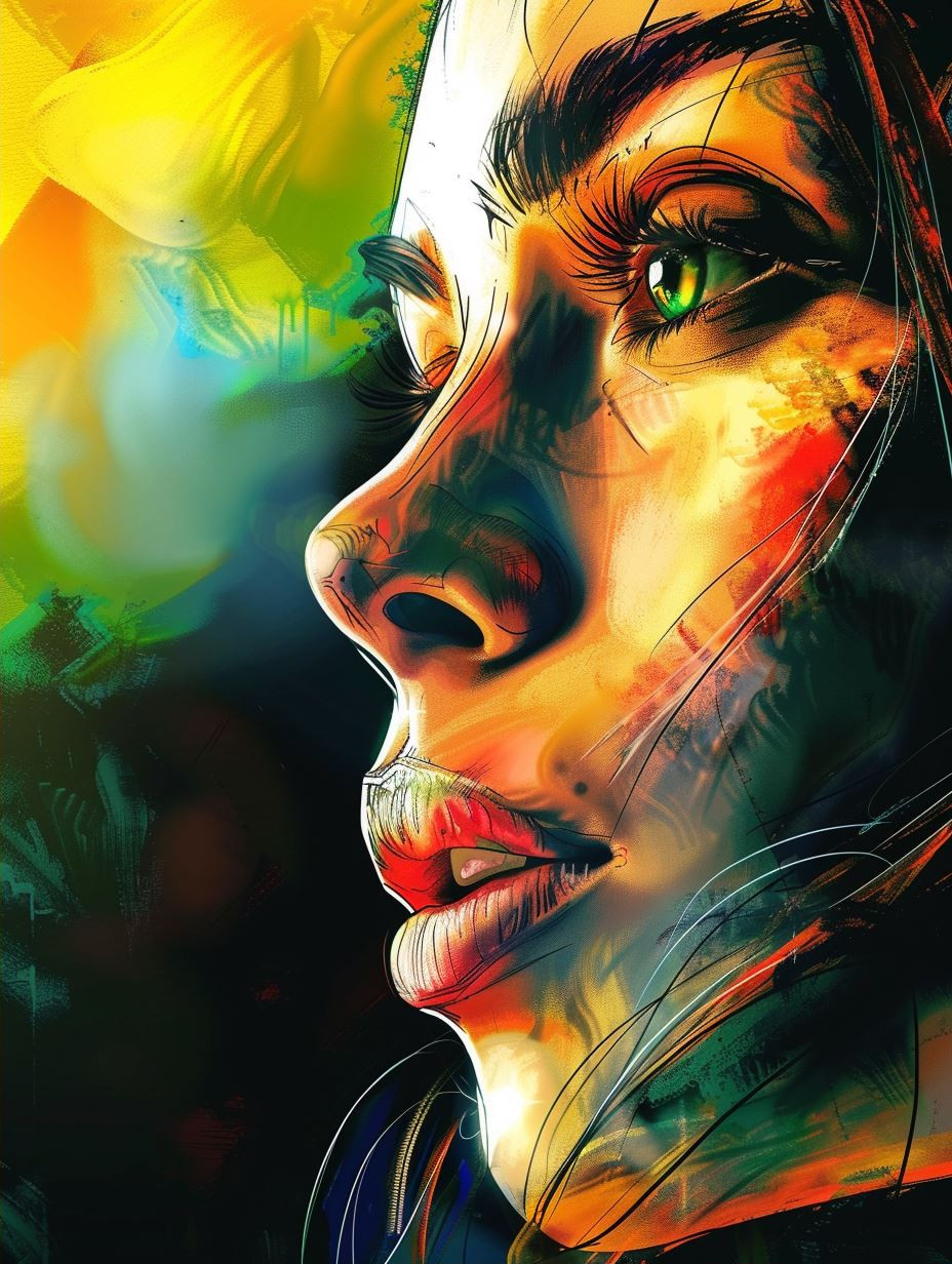 Prismatic Fire Portrait Study - Image 2