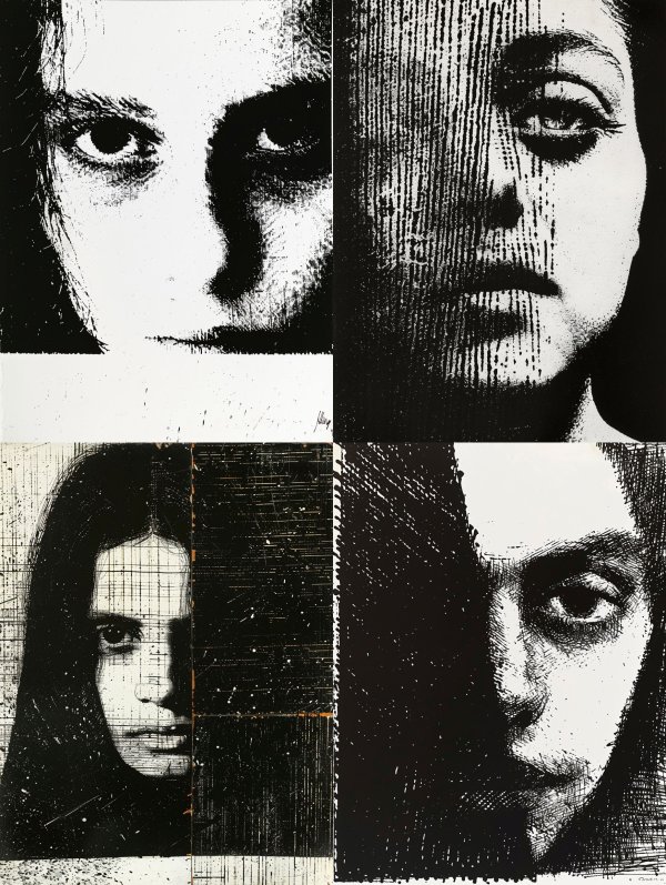 Haunting Monochrome Portrait Collage