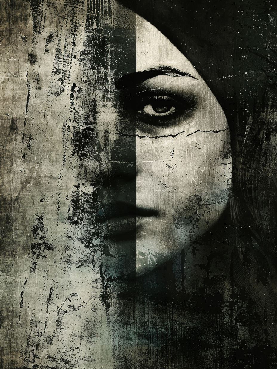 Fragmented Souls in Gritty Monochrome - Image 1