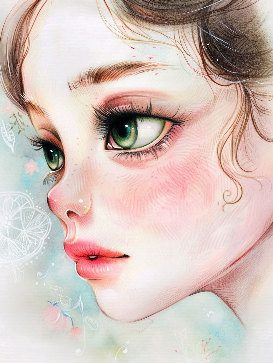 Ethereal Pastel Portrait Study