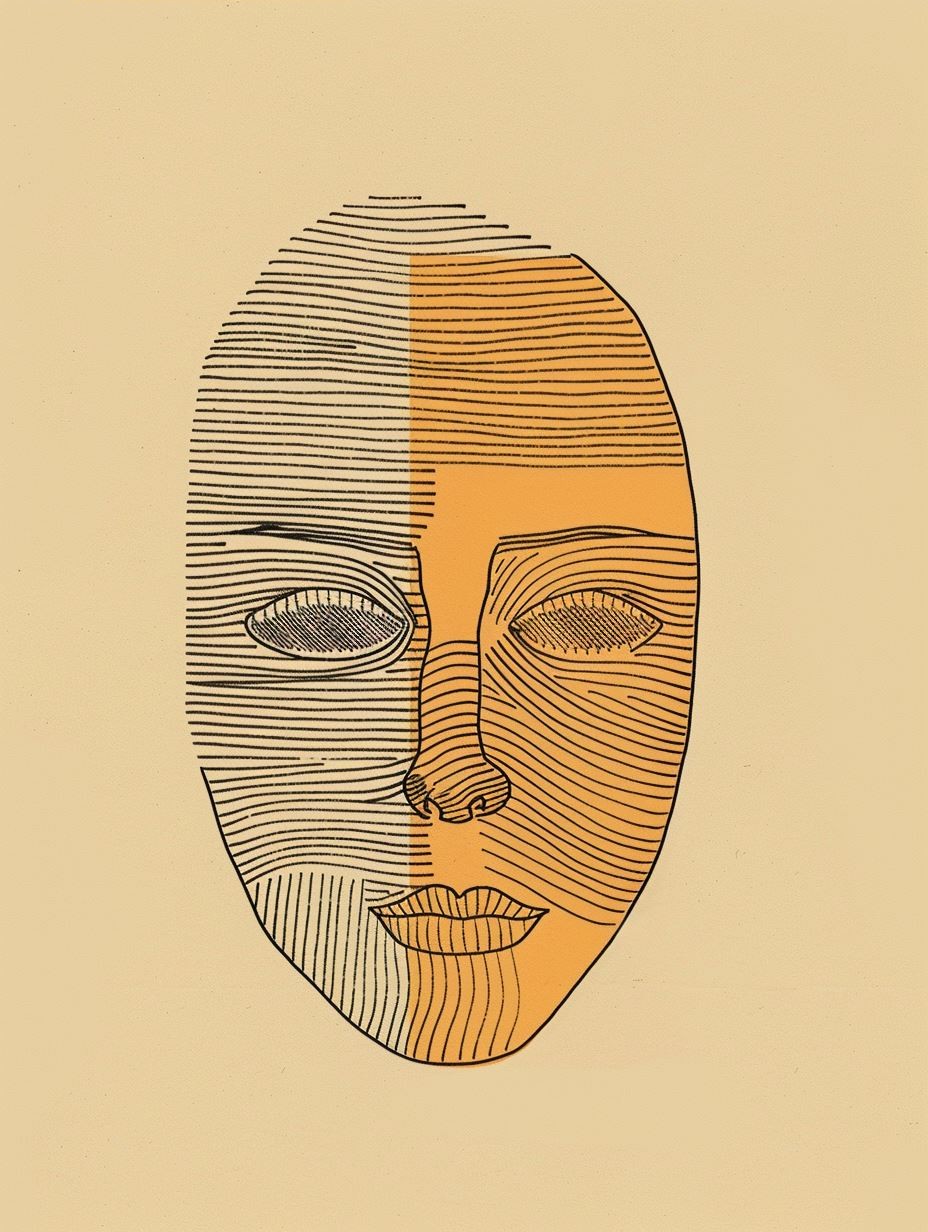 Minimalist Ink Portrait on Grid - Image 4