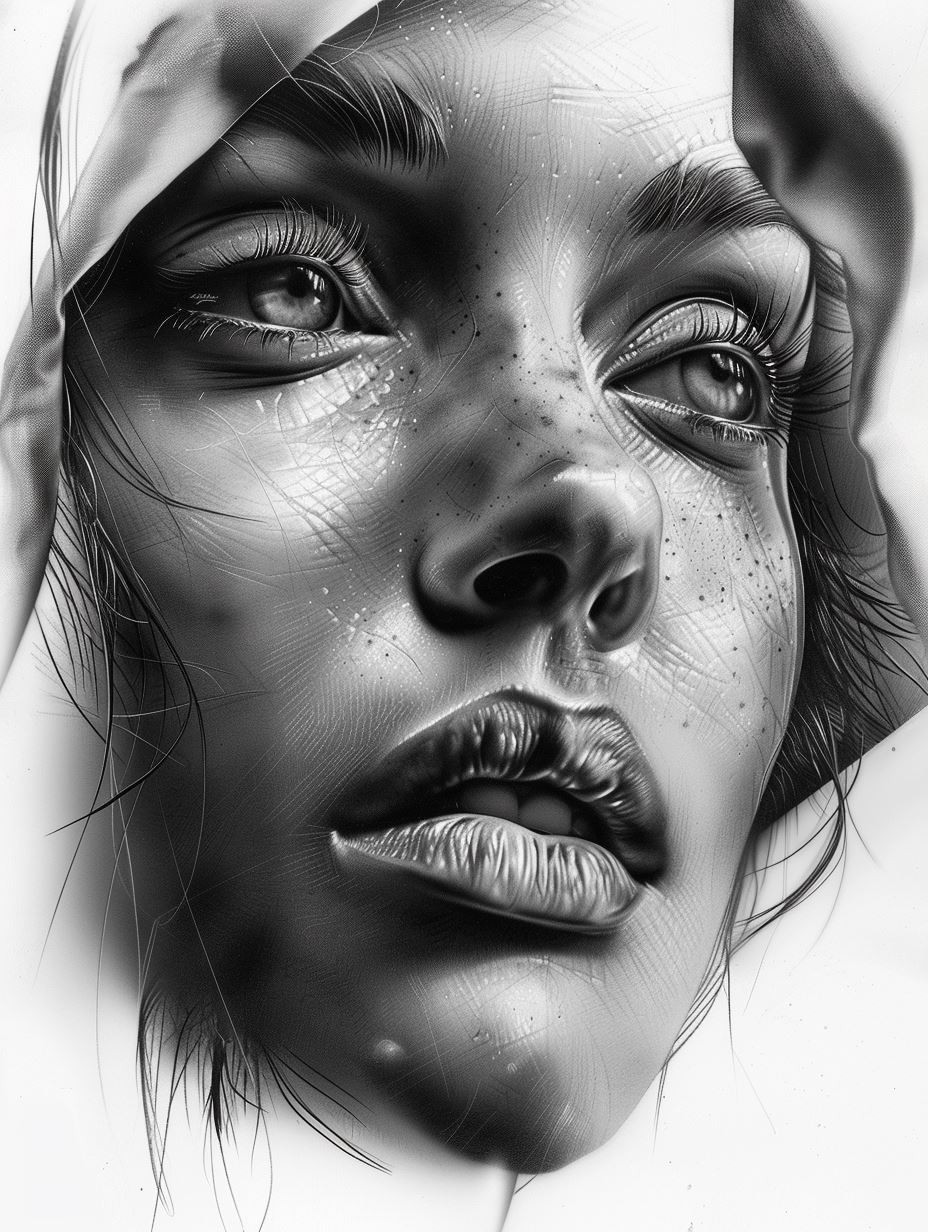 Hyper-Realistic Monochrome Portrait Study