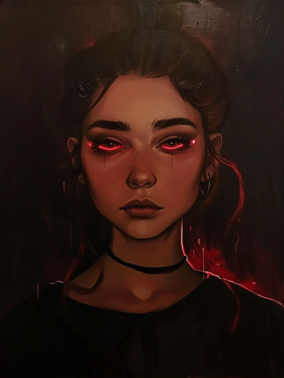 Neon Cyberpunk Gothic Portrait - Image 2