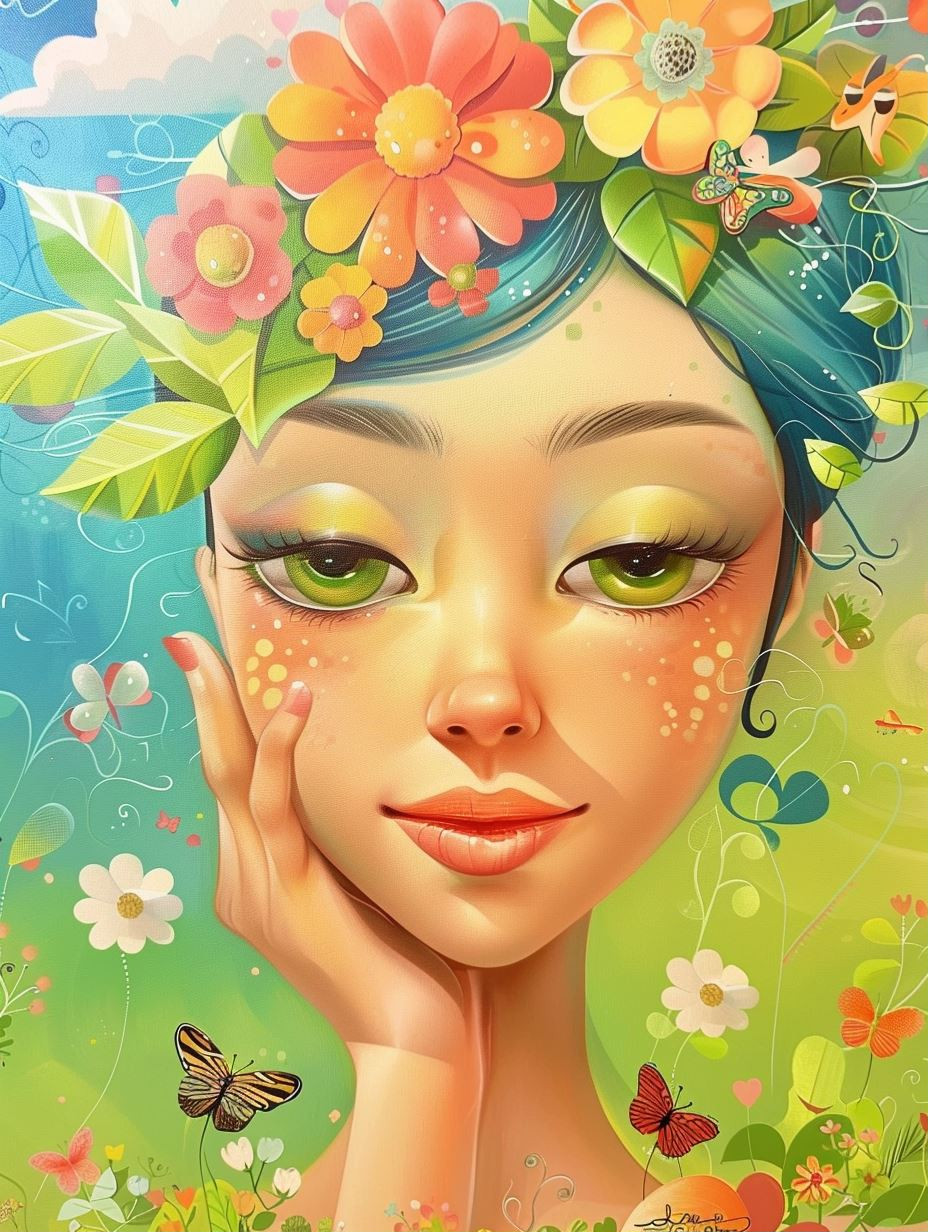 Floral Dreamscapes: Ethereal Portraits - Image 1