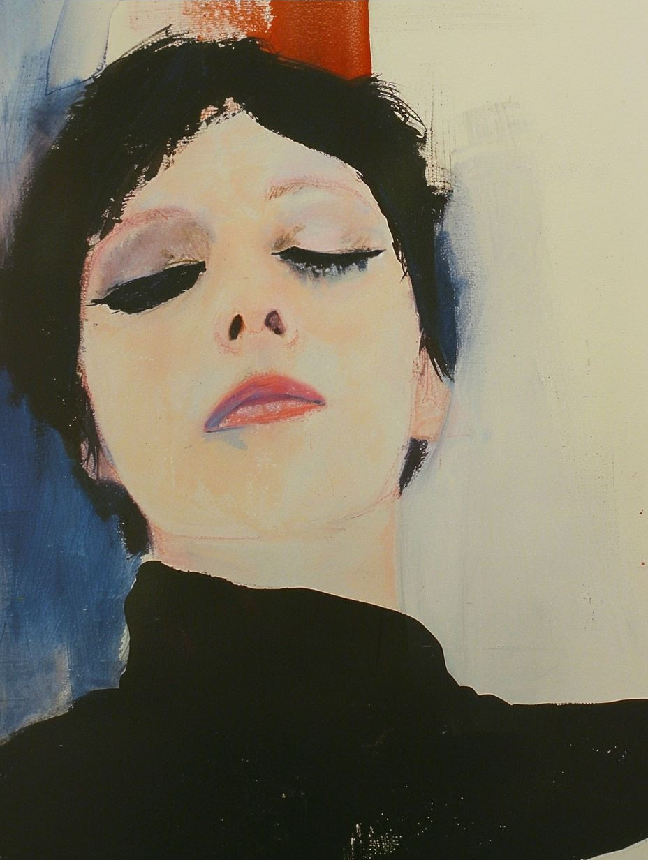 Azure Melancholy Portrait - Image 3
