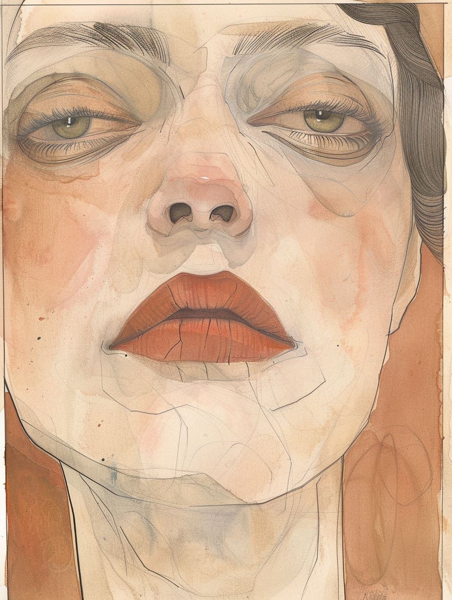 Ethereal Gazes in Watercolor - Image 1