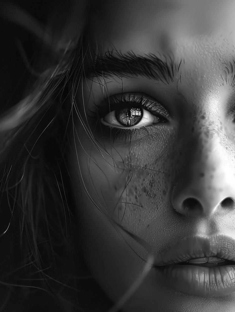 Intimate Monochrome Gaze Study - Image 3