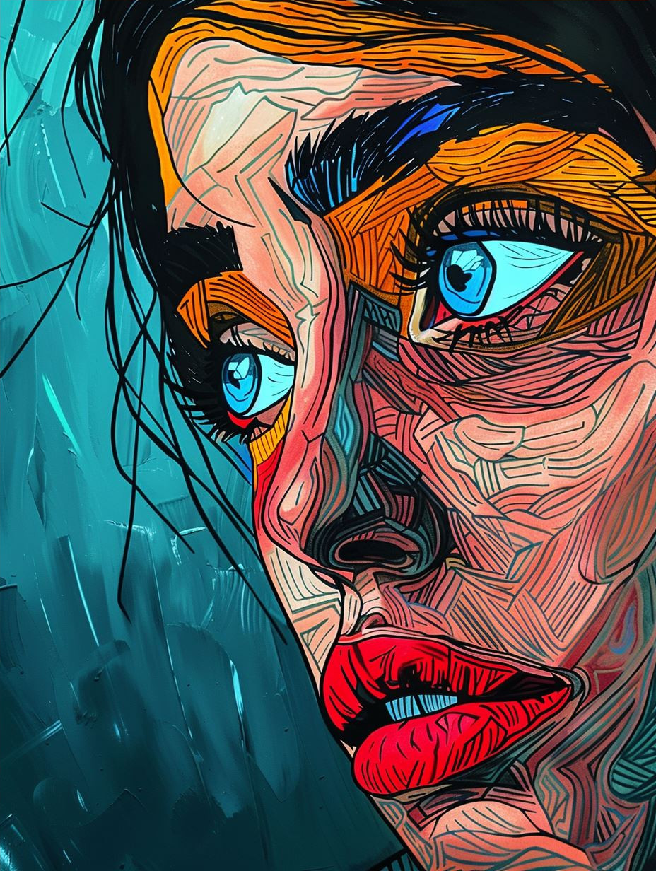 Vibrant Expressionist Portrait Study - Image 4