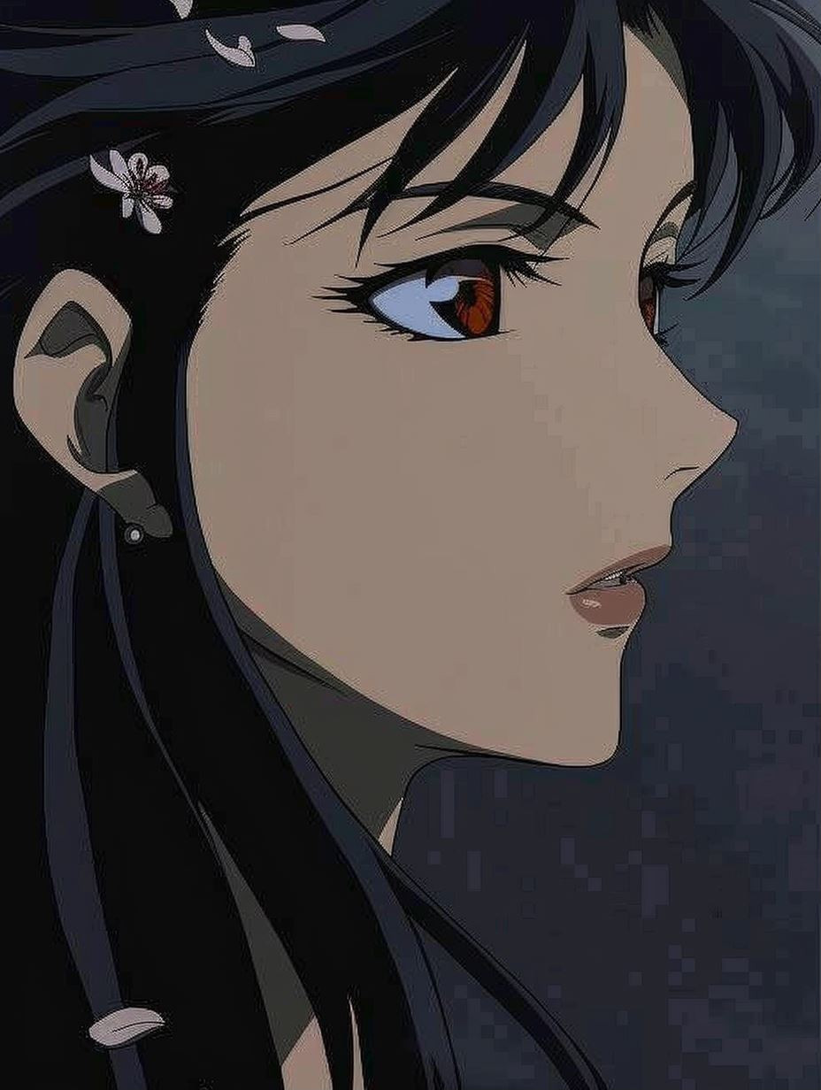 Elegant Noir Anime Portraits - Image 1