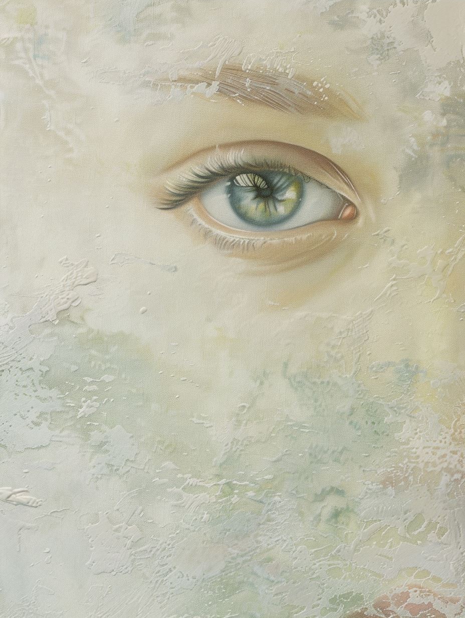 Ethereal Gaze in Textured Mist - Image 4