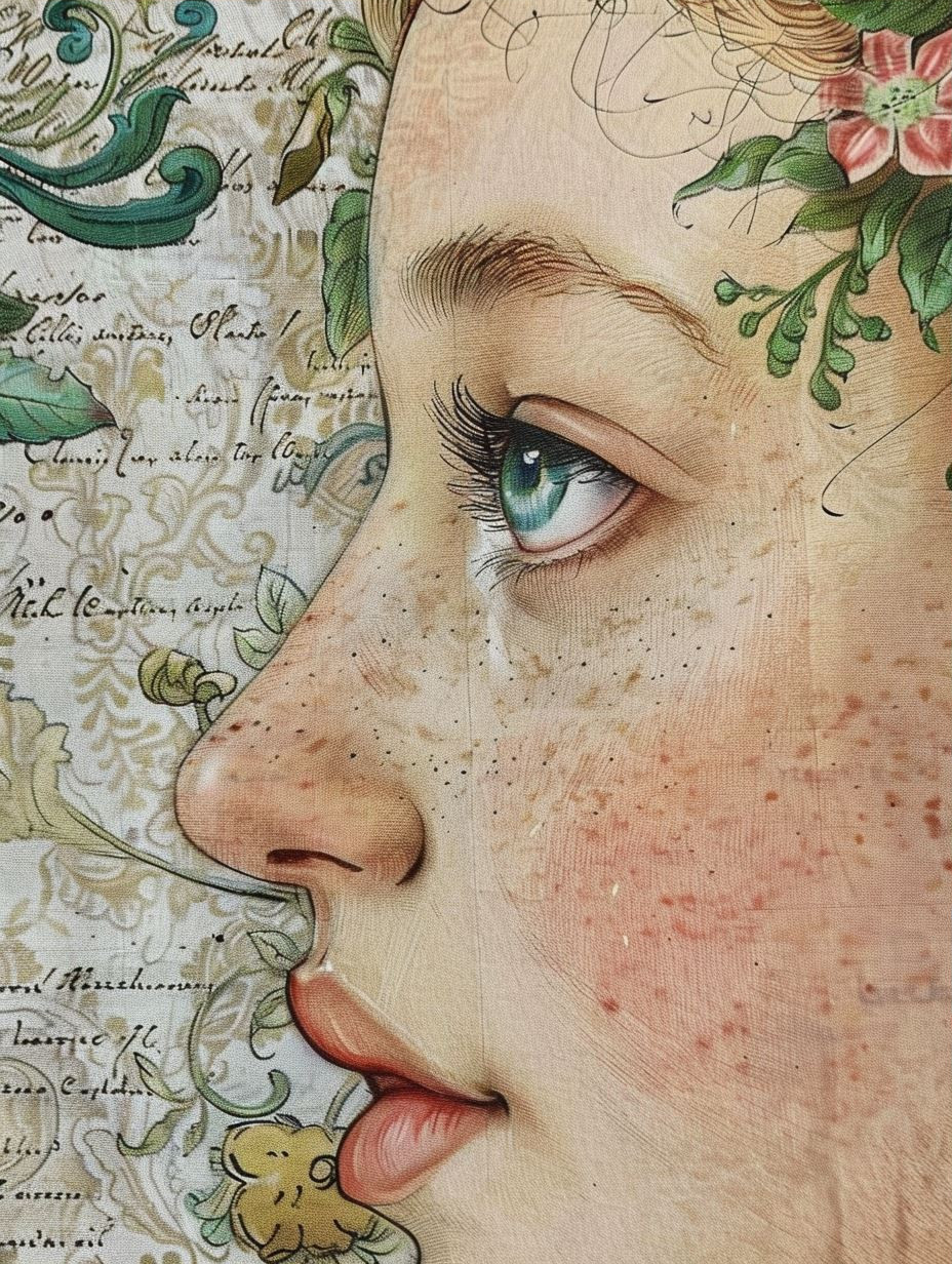 Vintage Lace Floral Portrait - Image 3