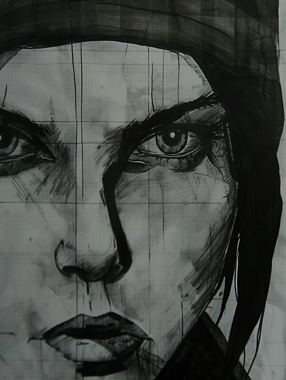Gritty Ink Portrait Study - Image 1