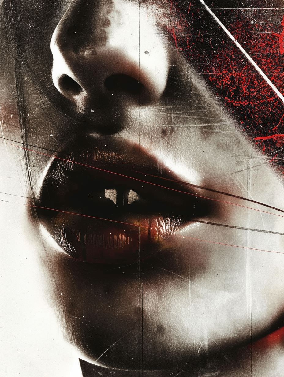 Crimson Glitch Surrealist Portrait - Image 2