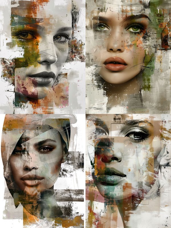 Abstract Fragmented Portrait