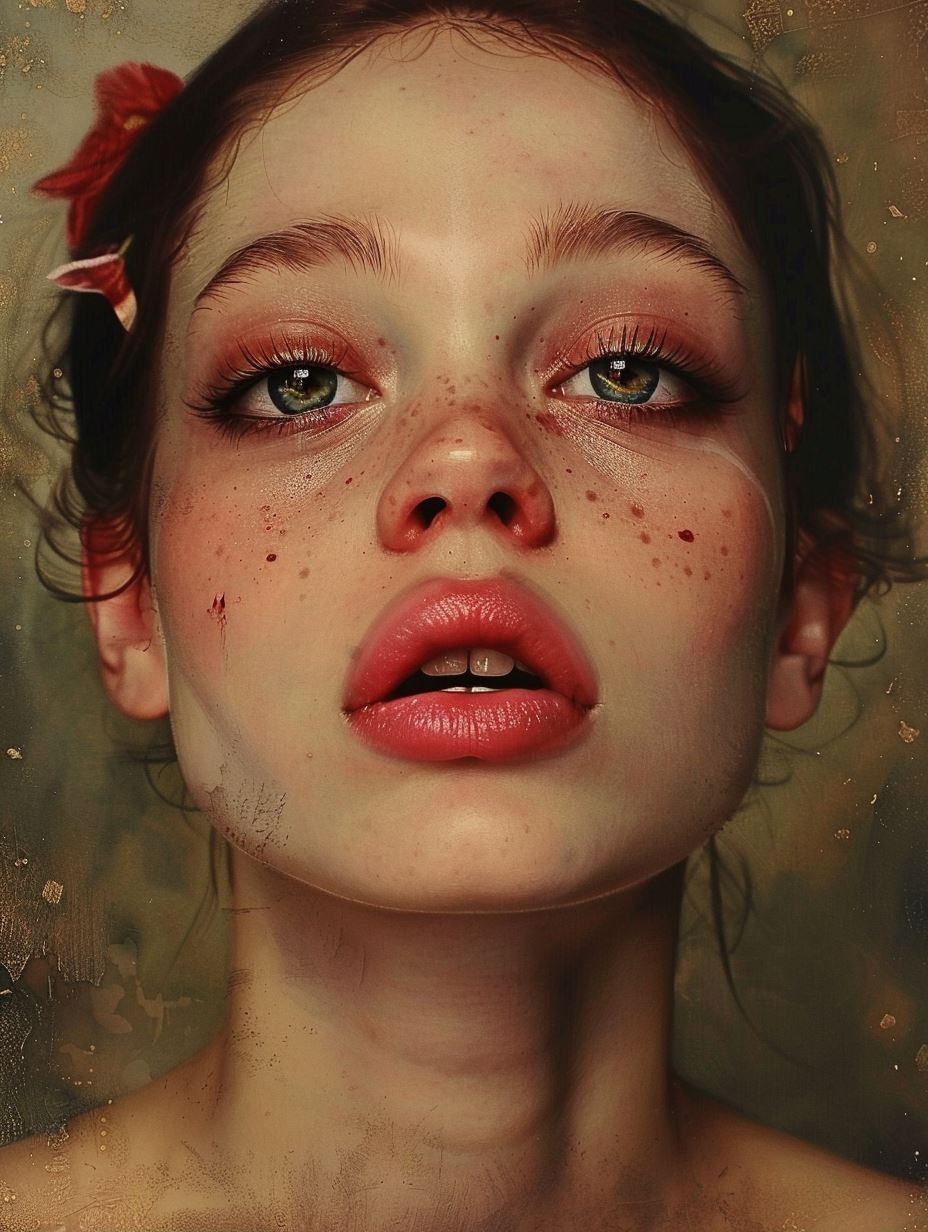 Ethereal Melancholy Portrait Study - Image 1