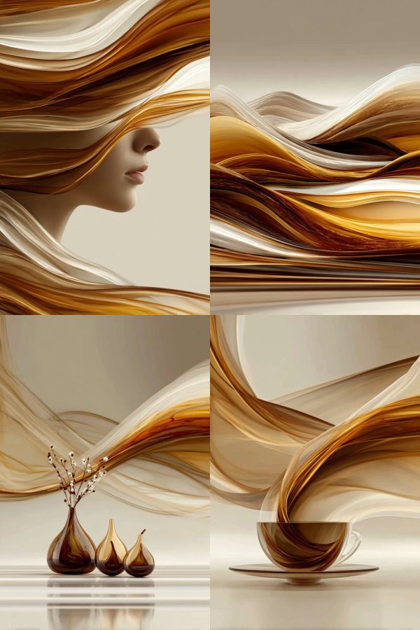 Golden Swirls of Coffee Art