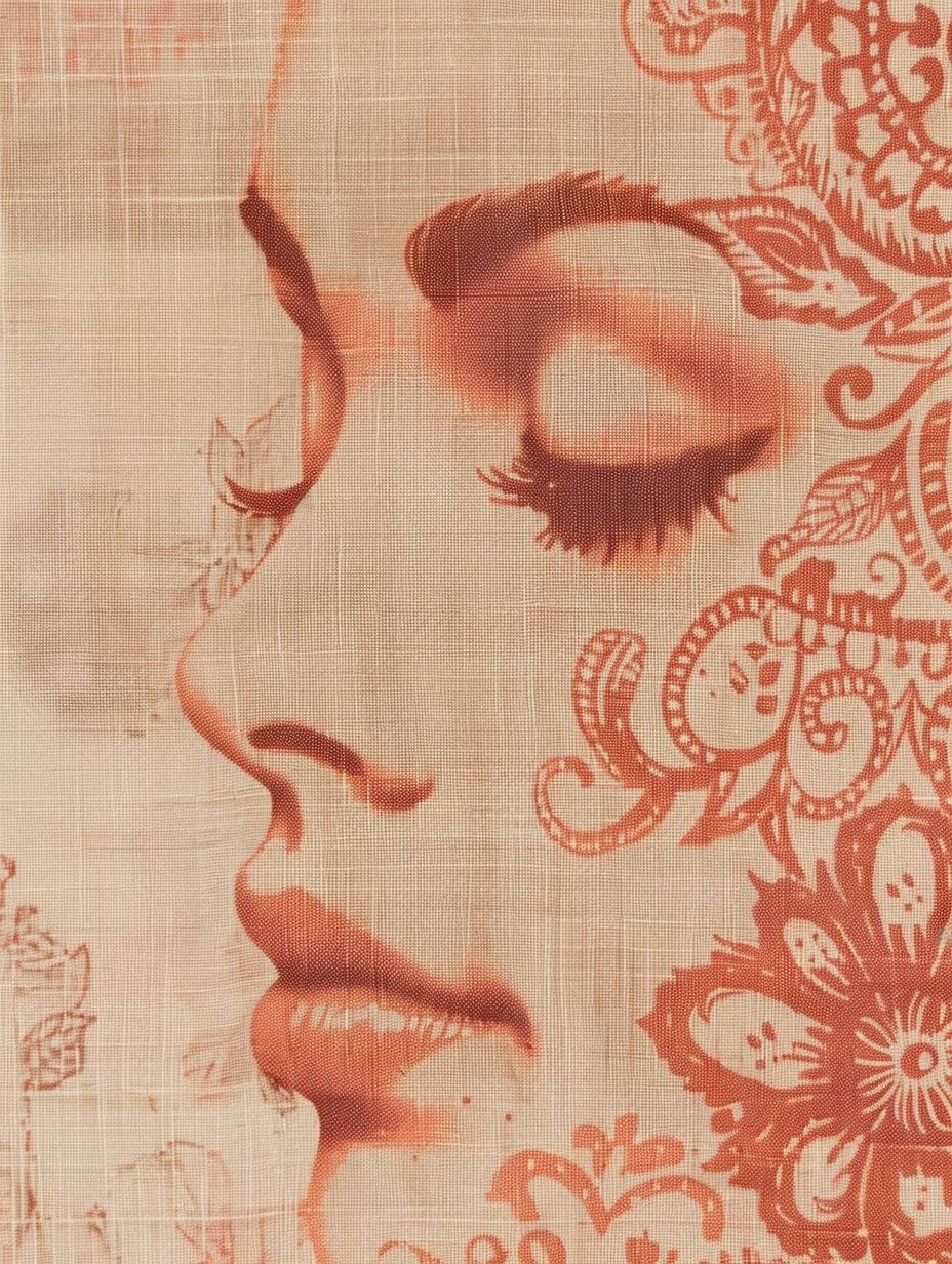 Ethereal Crimson Lace Portraits - Image 1
