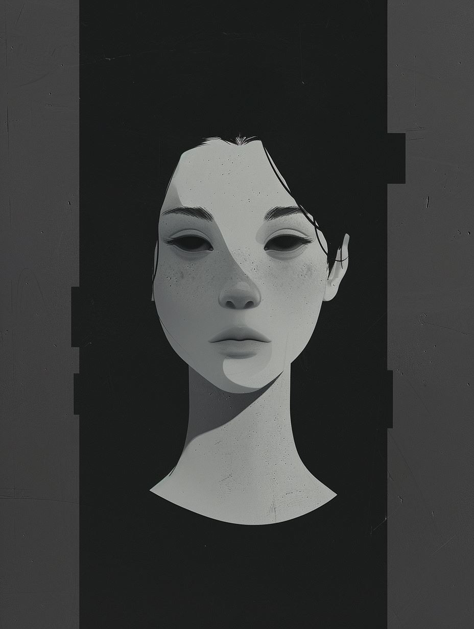 Minimalist Cybernetic Android Portrait - Image 4