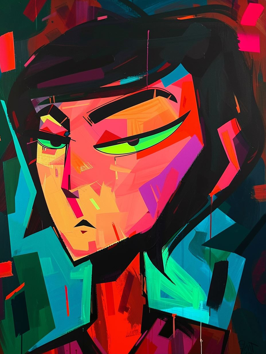 Neon Cyberpunk Portrait Collage - Image 1