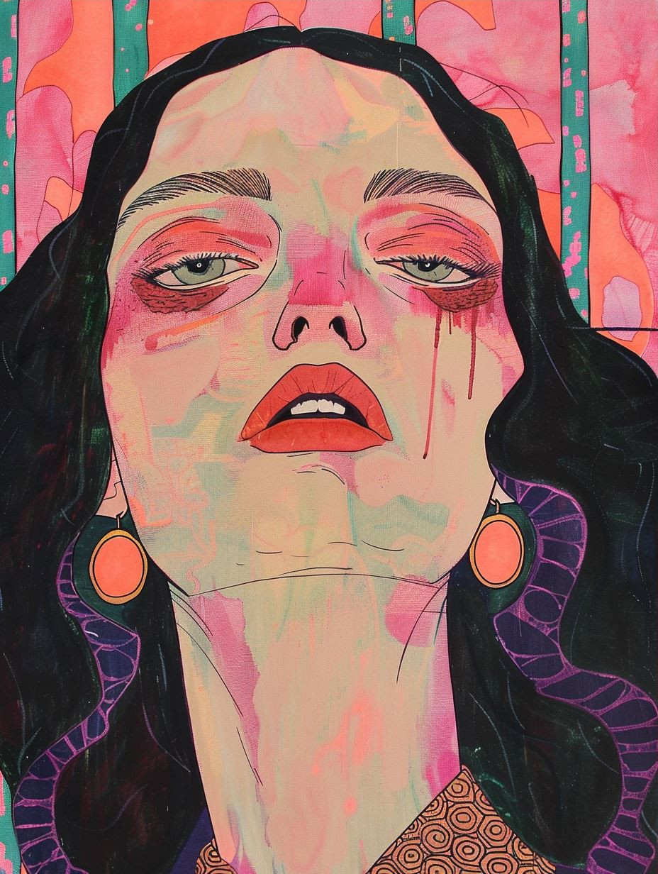 Neon Surrealist Portrait Study - Image 3