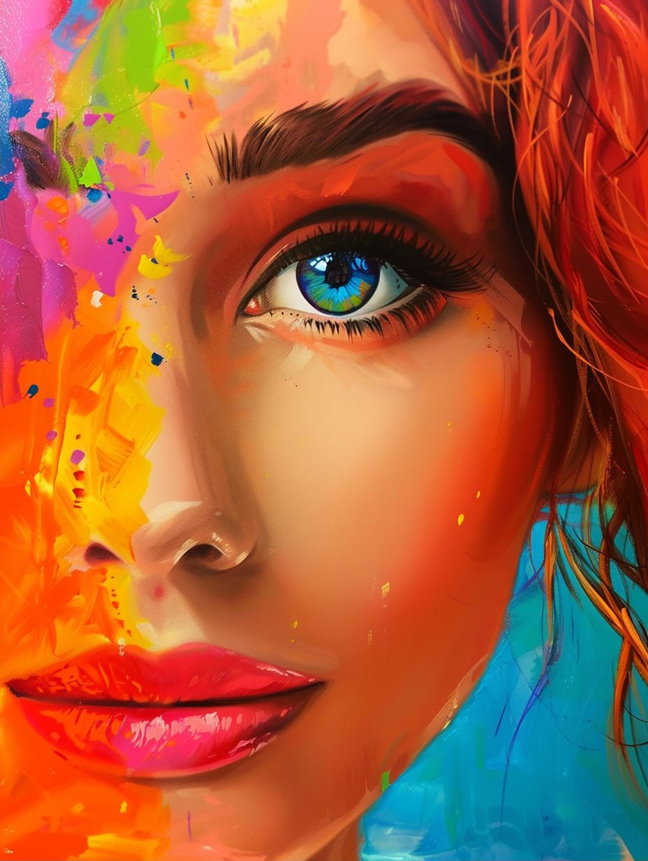 Vibrant Neon Tropical Beauty - Image 2