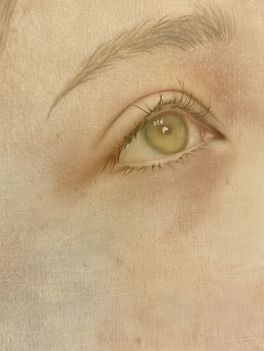 Ethereal Gaze in Textured Parchment - Image 3