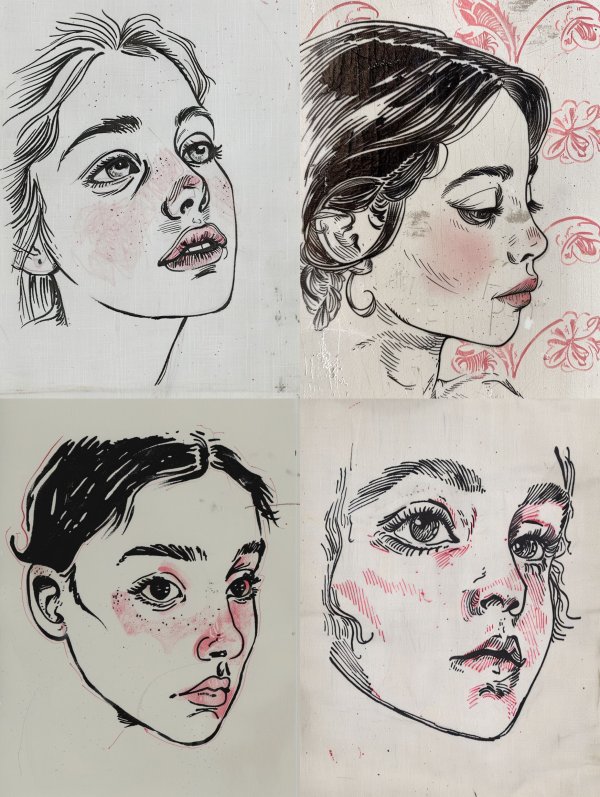 Raw Ink Portrait Studies