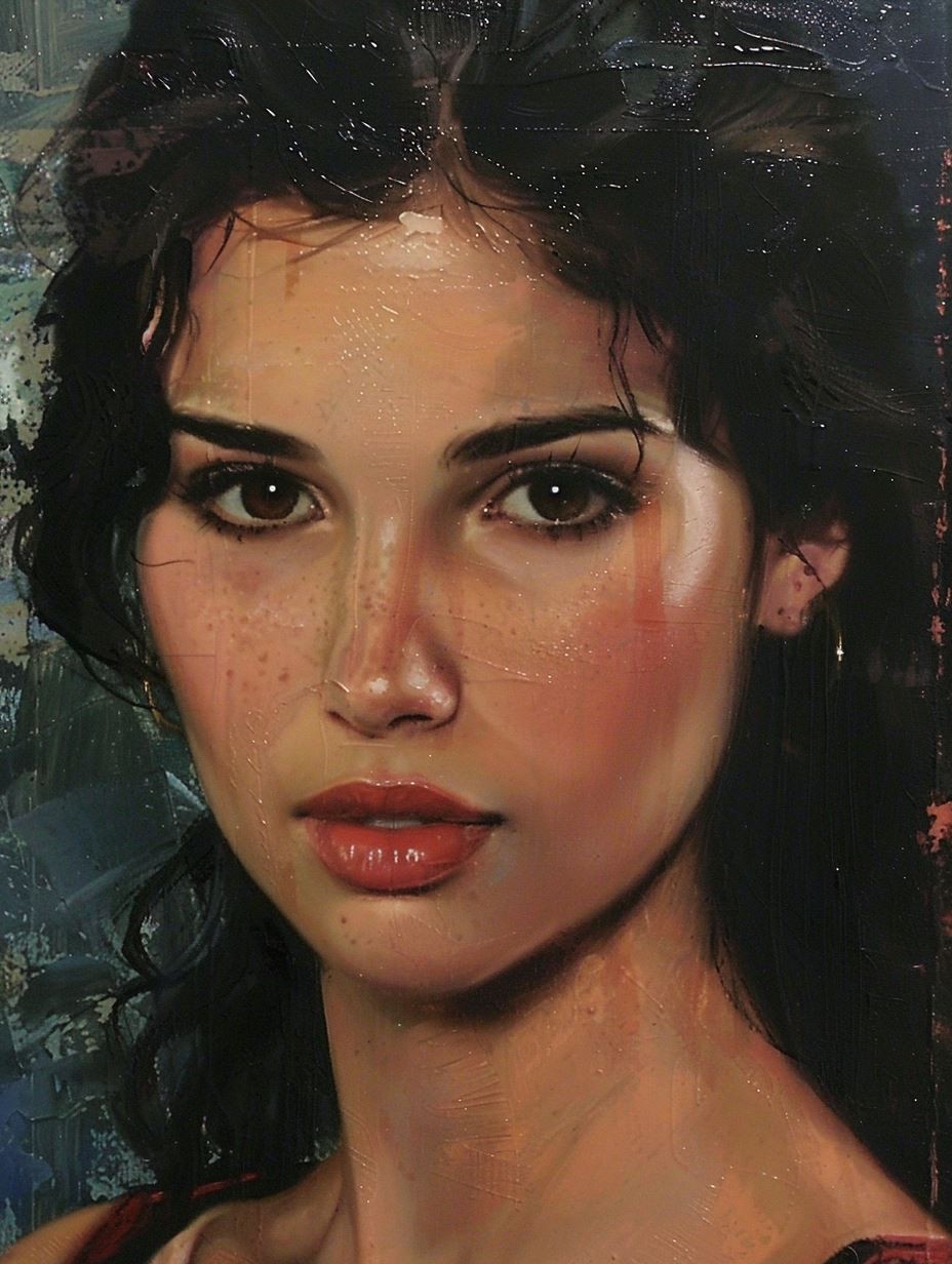 Ethereal Gaze in Textured Oil - Image 3