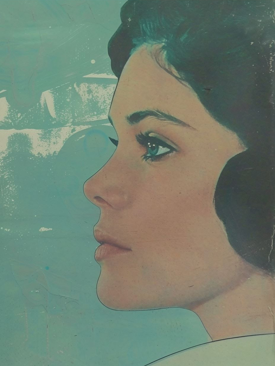 Vintage Teal Cinematic Portrait - Image 3