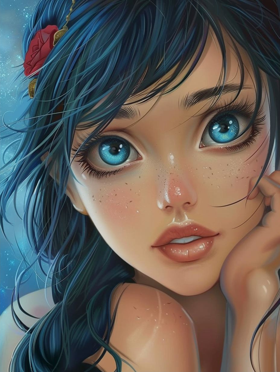 Melancholy Rain in Blue Hues - Image 2