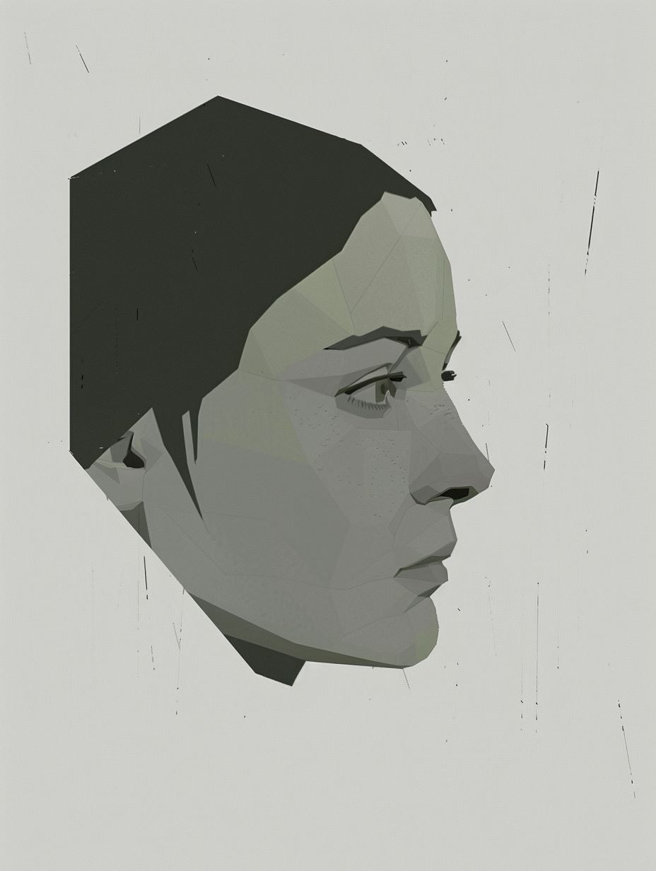 Geometric Monochromatic Digital Portrait - Image 2