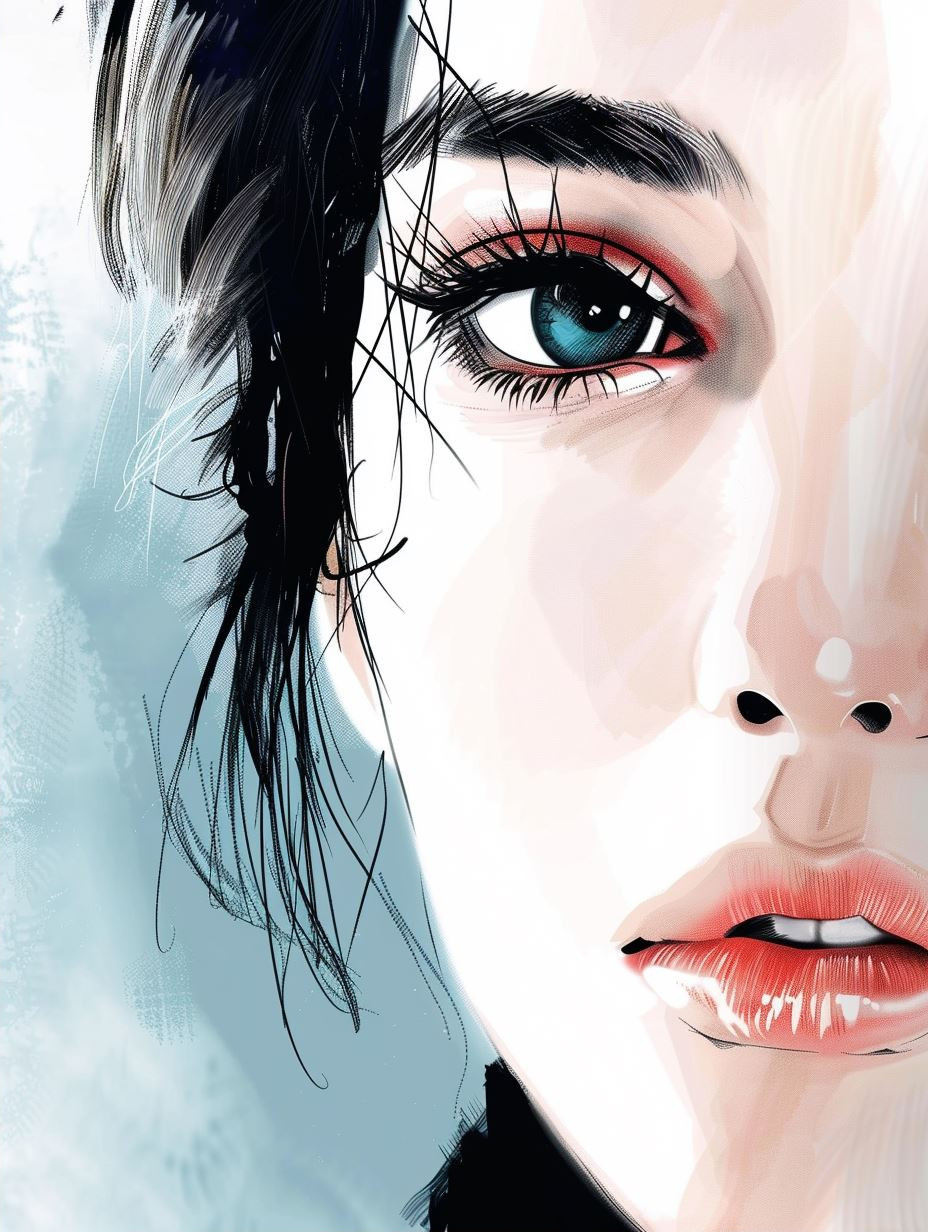 Azure Gaze Digital Portraits - Image 2