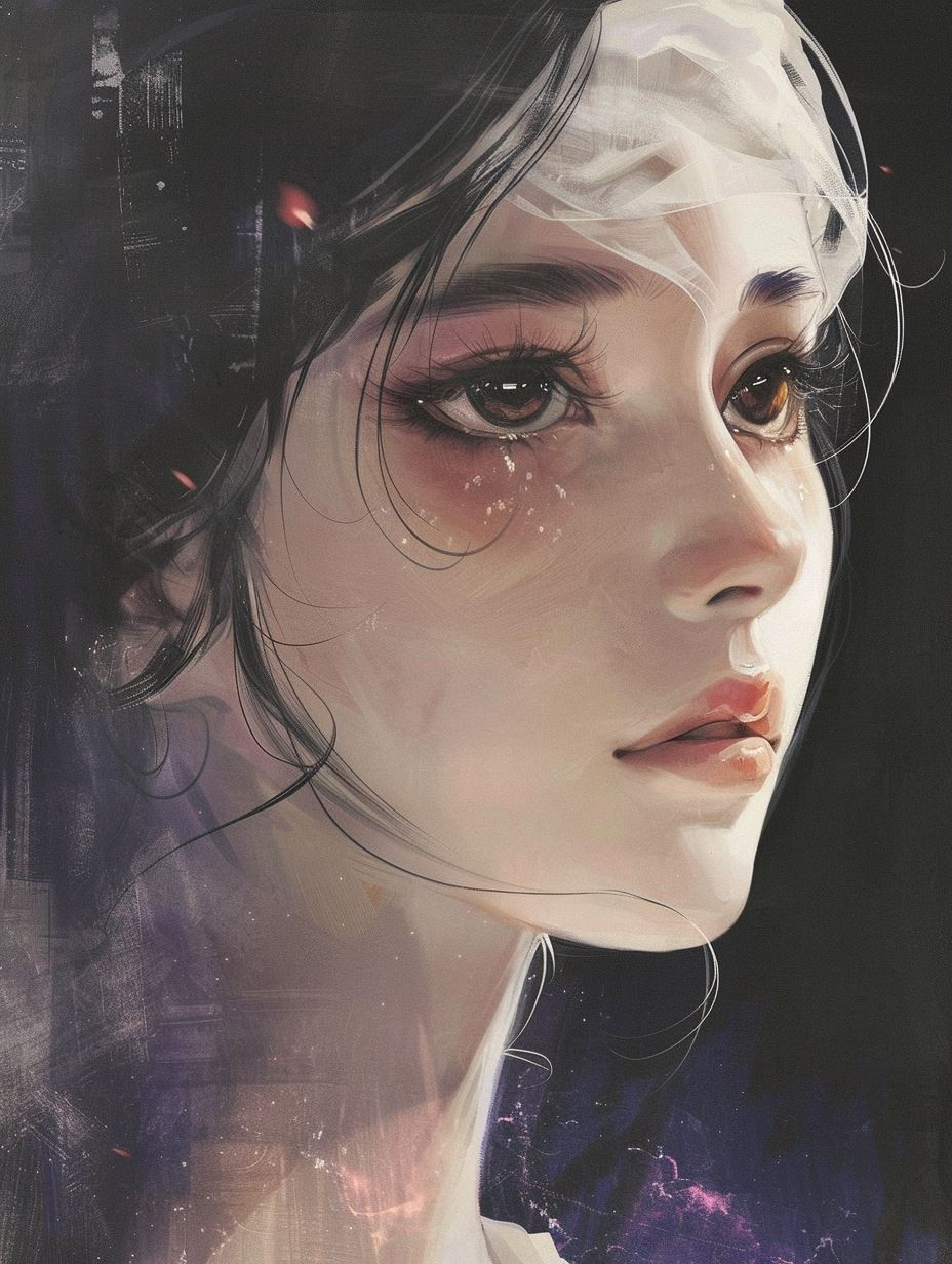 Ethereal Melancholy in Pale Tones - Image 1