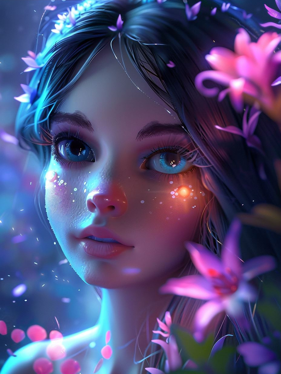 Ethereal Glow: Digital Portraits of Fantasy Girls - Image 3