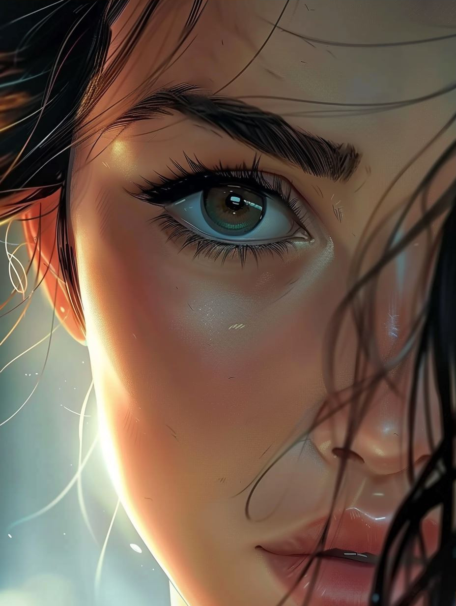 Luminous Gaze Digital Portrait - Image 3