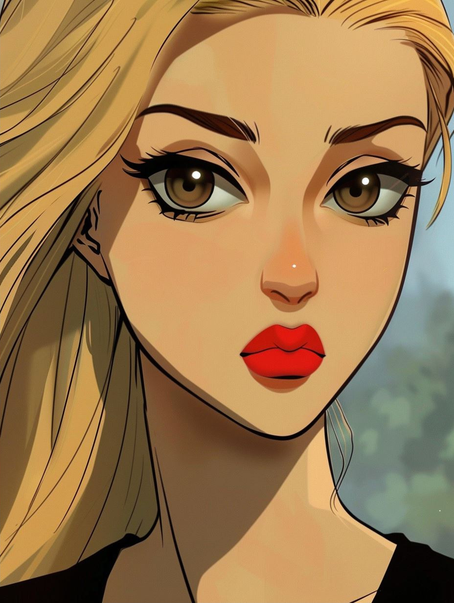 Modern Noir Anime Portrait - Image 2