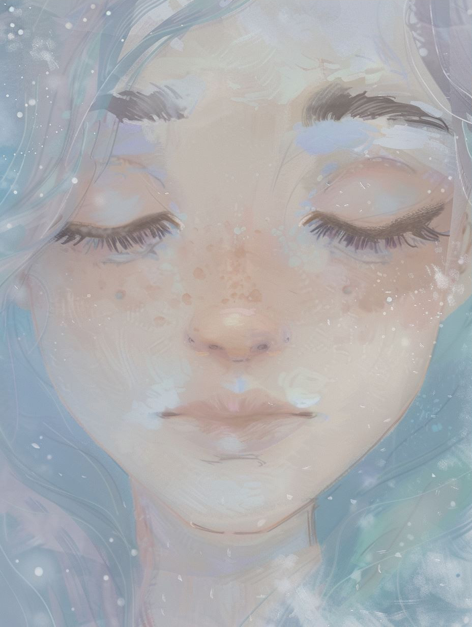 Ethereal Gaze in Pastel Mist - Image 3