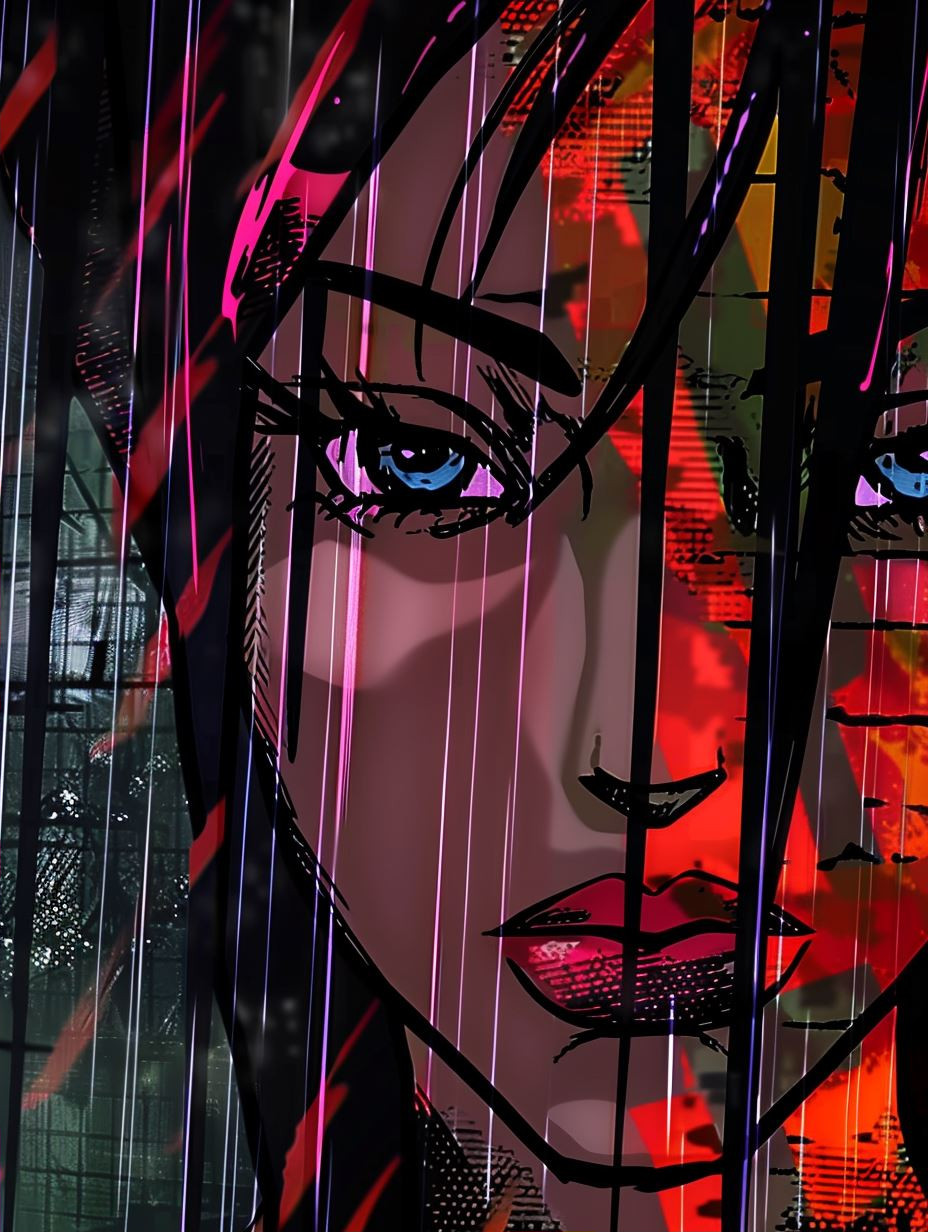Cybernetic Neon Noir Portrait - Image 2