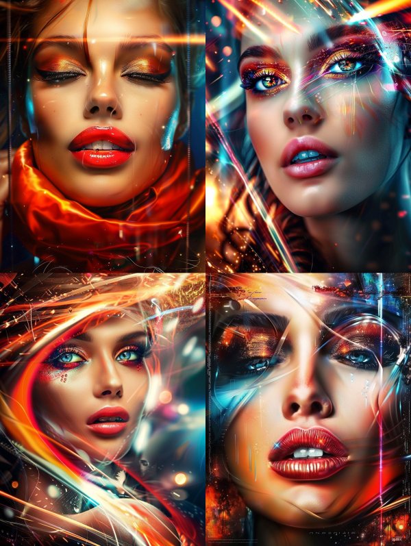 Neon Prism Ethereal Portraits