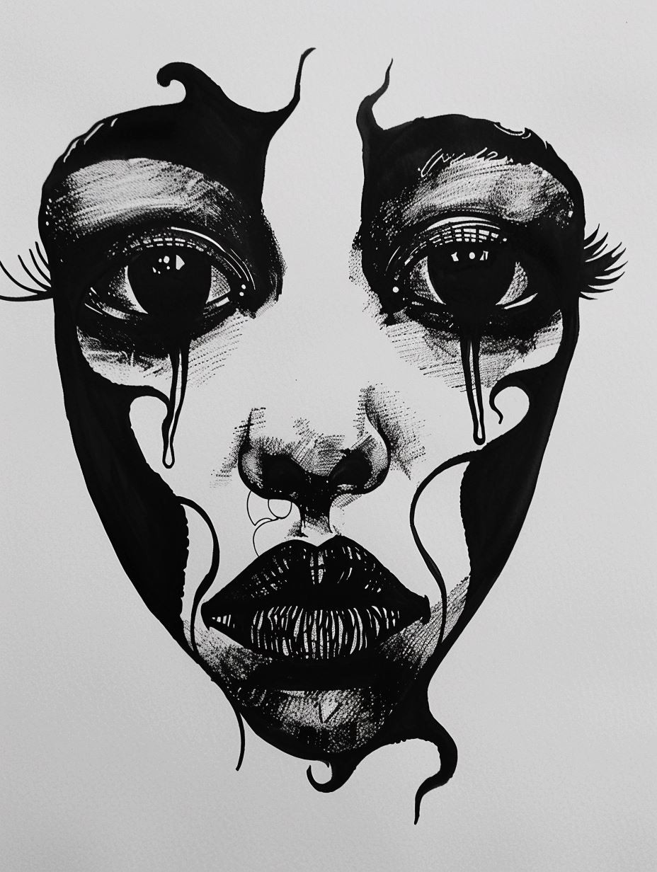 Melancholy Ink Void Portrait
