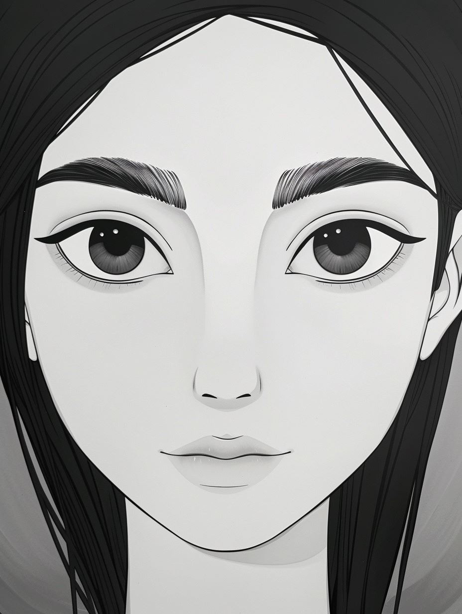 Monochrome Minimalist Anime Portraits - Image 2