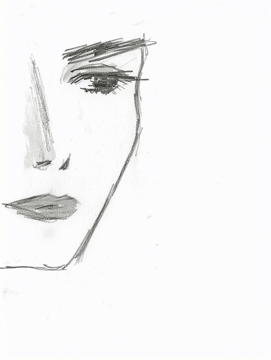 Minimalist Charcoal Portrait Sketches - Image 2